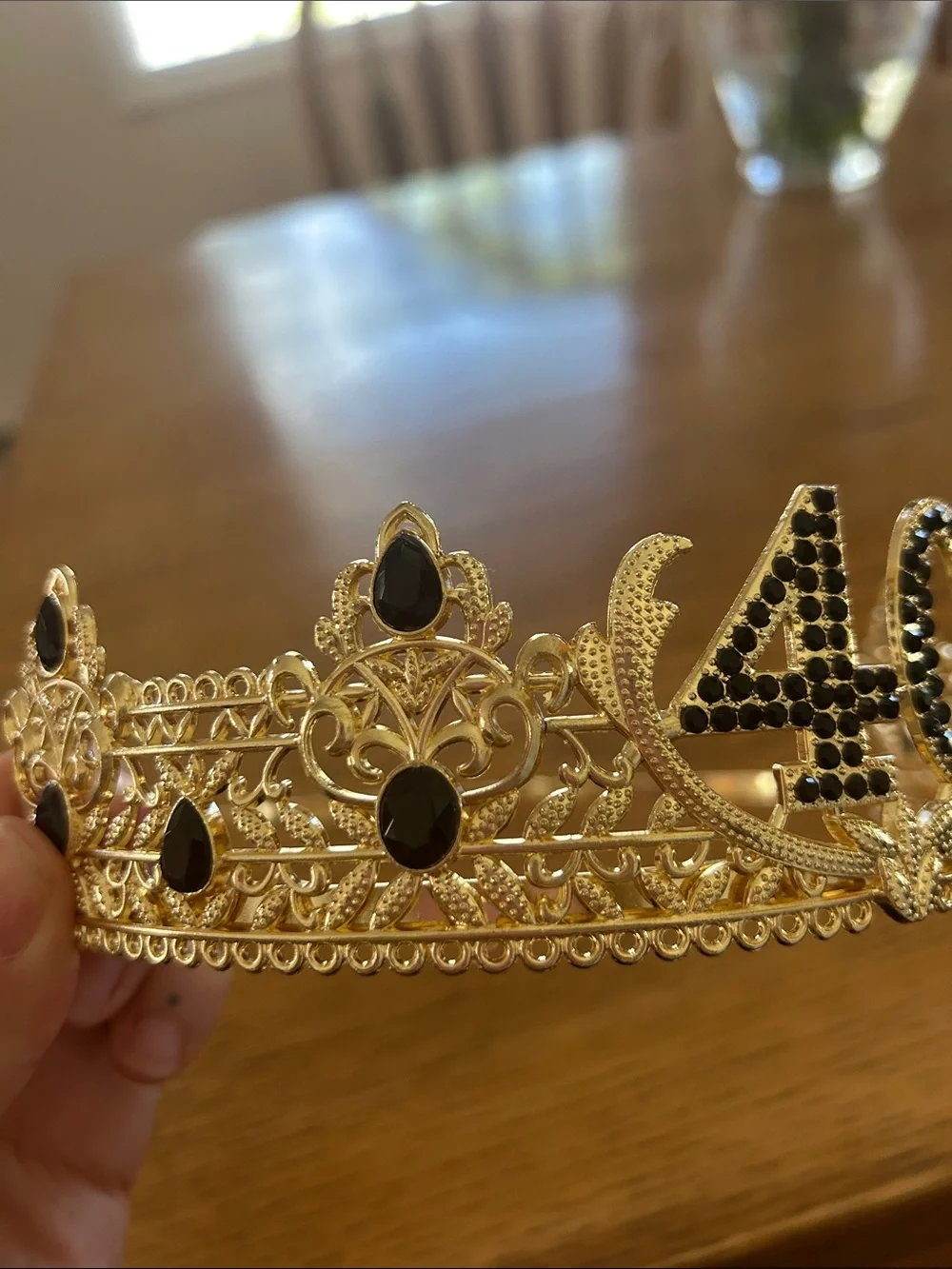 Gold 40 Rhinestone Tiara Crown